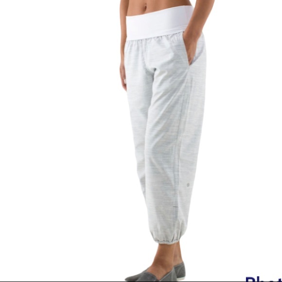 lululemon athletica Pants - Lululemon Om in Pant Light White Grey Size 6